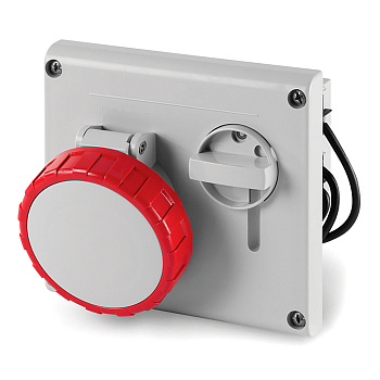 DKC Розетка панельная с механической блокировкой и верхним расположением разъема IP67 16А 3P+E+N 400В