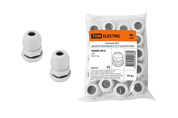 TDM Сальник PG 7 диаметр проводника 3,5-6 мм IP54 SQ0805-0010