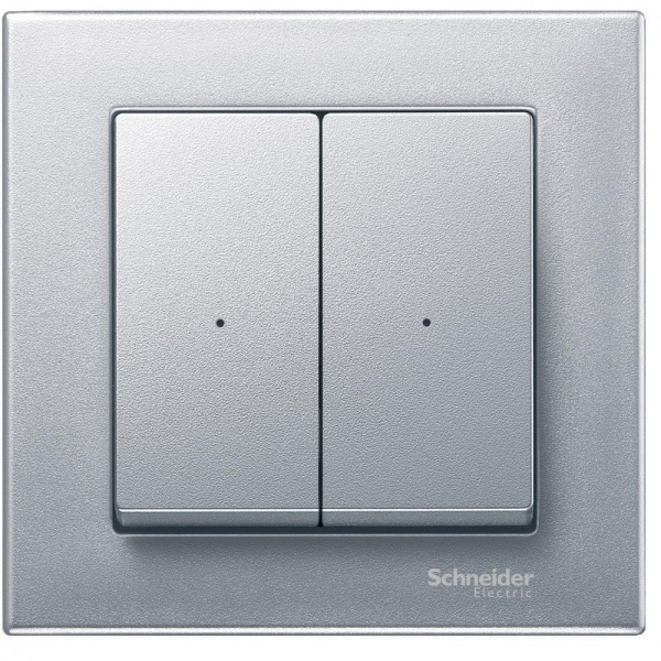 Купить SE Merten KNX SM Алюминий Накладка светорегулятора 2-х канального нажимного (используется с мех. 568499+568099) MTN625260