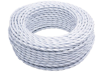 BIRONI Белый глянец Витой провод 3*1,5 10м B1-434-071-10