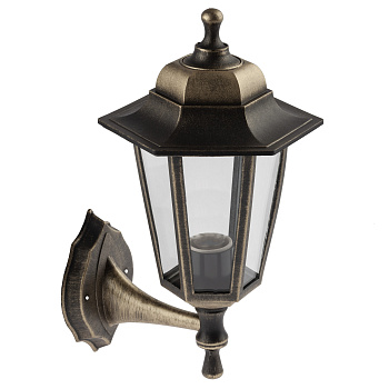 ЭРА НБУ 06-60-001 Светильник садово-парковый, "Леда1" настенный шестигранный под бронзу