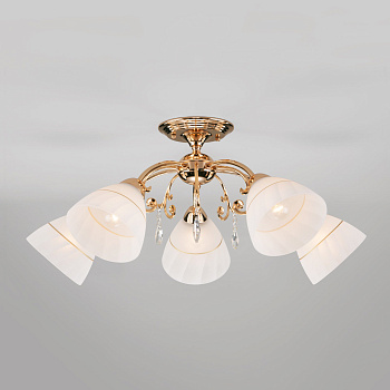 Eurosvet Потолочная люстра со стеклянными плафонами 30156/5 золото a045312
