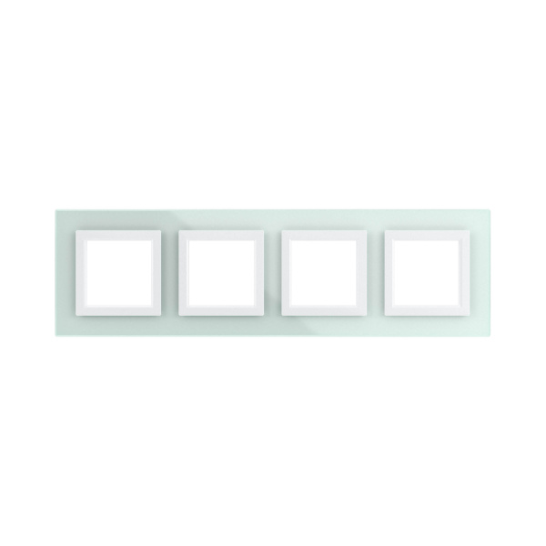 Купить DKC Рамка из натурального стекла, "Avanti", светло-зеленая, 4 поста (8 мод.)