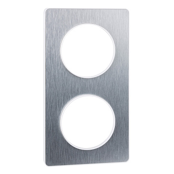 SE Odace Полированный алюминий/Бел Рамка 2-ая S52P804J