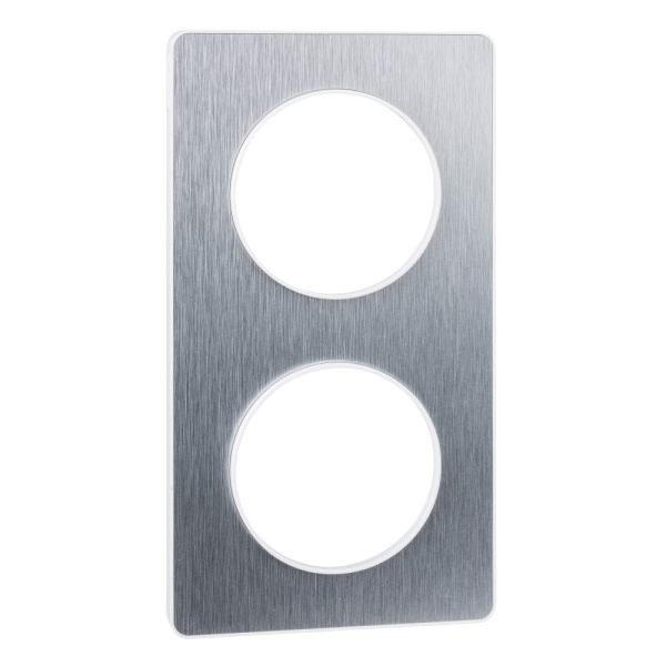 SE Odace Полированный алюминий/Бел Рамка 2-ая S52P804J