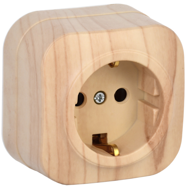 IEK GLORY РС20-3-ХС Розет. 1-ая с з/к о/у 16А GLORY сосна