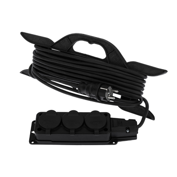 Удлинитель-шнур на рамке КГ 3х1.5, 10 м, 3 гнезда, морозостойкий, с/з, 16 А, 3500 Вт, IP44 (Сделано в России) Rexant 11-7080