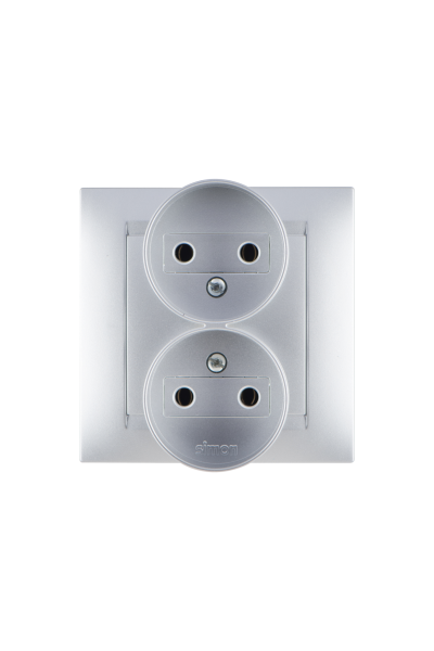 Купить Simon 15 Алюминий Розетка 2-ая б/з литая, 16А, 250В, винт.зажим 1590457-033