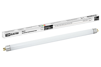 TDM Лампа люминесцентная линейная двухцокольная ЛЛ-12/8Вт, T4/G5, 6500 К, длина 339,4мм SQ0355-0004