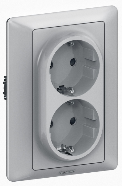 Купить Legrand Valena LIFE Алюминий Рамка для двойных розеток 1-ая 754241