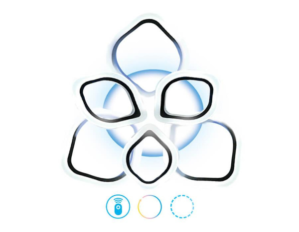 Купить Ambrella Потолочный светодиодный светильник с пультом и подсветкой FA515/3+3 WH белый 126W+28W 700*700*120 (ПДУ РАДИО 2.4)