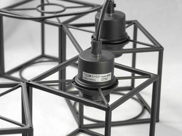 Купить Lussole LOFT Металл Черный /  Металл Люстра E27 60W LSP-9541