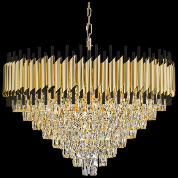 Wertmark WE138.31.403 Люстра подвесная Матовое золото, Черный/Прозрачный E14 31*40W