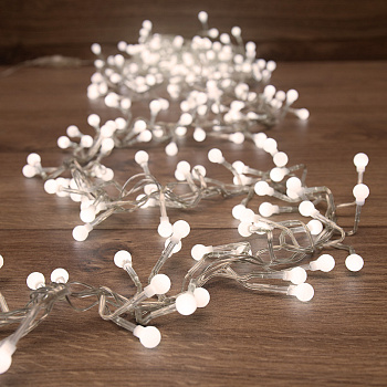 NEON-NIGHT Гирлянда "Мишура LED" 3 м прозрачный ПВХ, 288 диодов, цвет белый 303-605