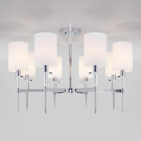 Eurosvet Потолочная люстра с абажурами 60132/8 хром a057592
