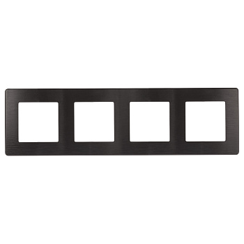ЭРА Рамка для розеток и выключателей Серия 12 12-5104-05 на 4 поста, Сатин, антрацит