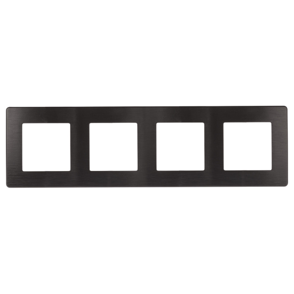 ЭРА Рамка для розеток и выключателей Серия 12 12-5104-05 на 4 поста, Сатин, антрацит