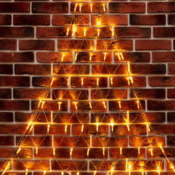 Гирлянда "Сеть" 2x2x1.5 м, свечение с динамикой, прозрачный ПВХ, 136 LED, 230 В, цвет свечения теплый белый 215-056