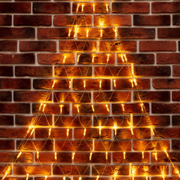 Гирлянда "Сеть" 2x2x1.5 м, свечение с динамикой, прозрачный ПВХ, 136 LED, 230 В, цвет свечения теплый белый 215-056