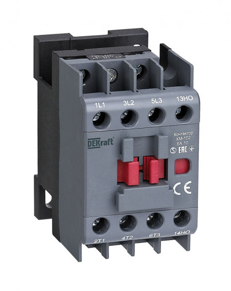 Dekraft Контактор 6А 24В АС3 АС4 1НО КМ-102 Dekraft Контактор 6А 24В АС3 АС4 1НО КМ-102