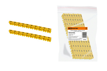 TDM Маркер наборный - символ "B" желтый 2,5 мм2 (150 шт.) SQ0534-0029