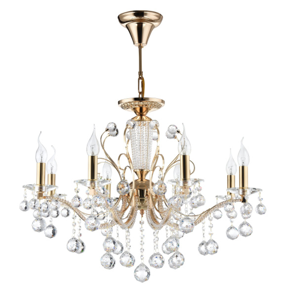 Freya Crystal Marlin Золото Люстра E14 40W FR1130-PL-08-G Купить Freya Crystal Marlin Золото Люстра E14 40W FR1130-PL-08-G