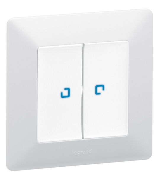 Купить Legrand Valena LIFE DIY Бел Выключатель 2-клавишный с подсветкой 10А 250В 752428