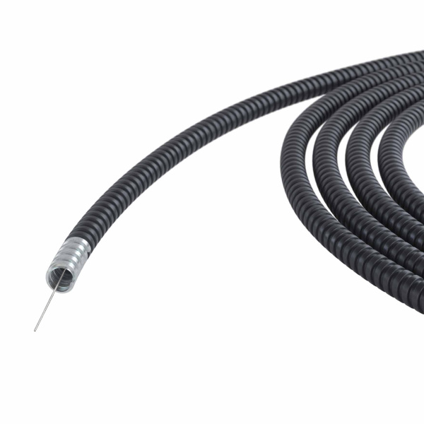 DKC Металлорукав DN 20мм в герметичной ПВХ изоляции, Dвн 20,5 мм, Dнар 25,5, с протяжкой, 50 м, цвет чёрный