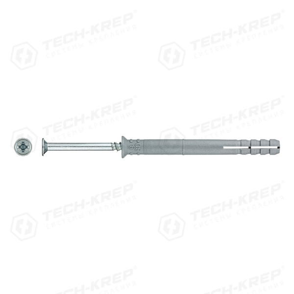 Tech-Krep Дюбель-гвоздь 8х80 пот. манжета (полипропилен) (50 шт) - ведро 104745