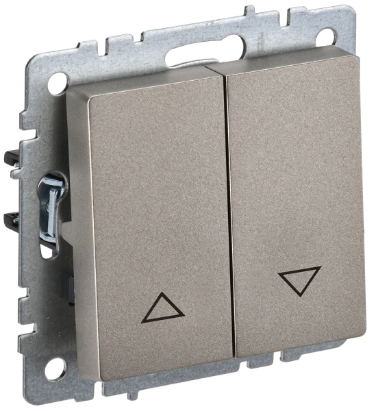 IEK BRITE BASE Шампань Выключатель жалюзи 10А ВС10-1-5-БрШ