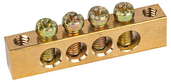 ЭРА Шина ЭРА NO-122-01 PEN земля-ноль 6х9мм 4/2 латунная с креплениями по краям