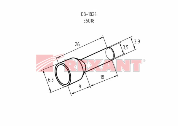 Купить Наконечник штыревой втулочный изолированный F-18мм 6мм² (НШВи 6.0-18) зеленый Rexant 08-1824