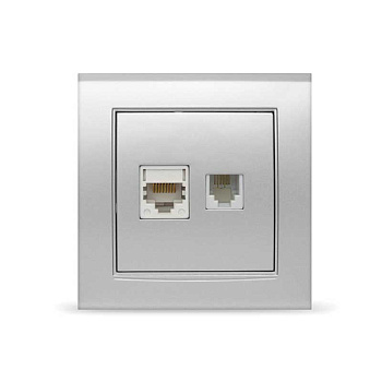 UNIVersal "Бриллиант" Розетка "серебро"комп.+TF 7949865