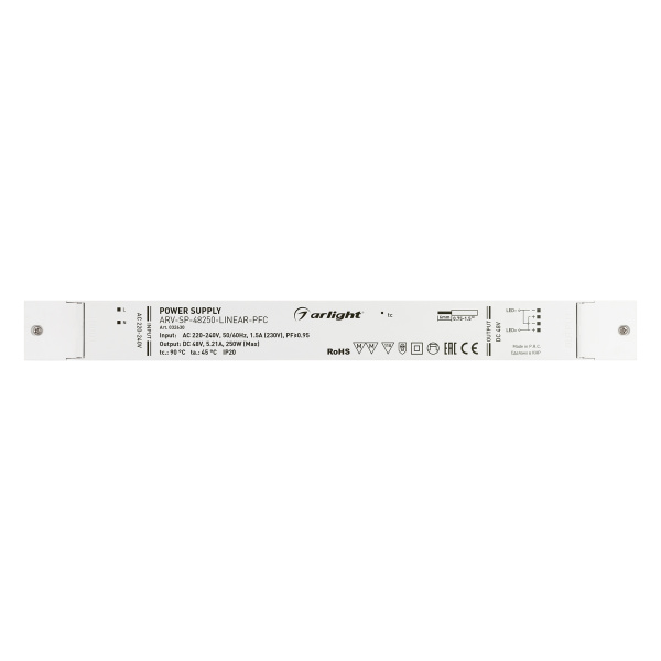 Купить Arlight Блок питания ARV-SP-48250-LINEAR-PFC (48V, 5.21A, 250W) (IP20 Пластик, 5 лет) 032630
