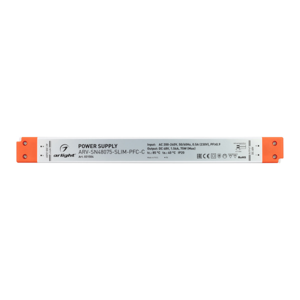 Купить Arlight Блок питания ARV-SN48075-SLIM-PFC-C (48V, 1.56A, 75W) (IP20 Пластик, 3 года) 031504