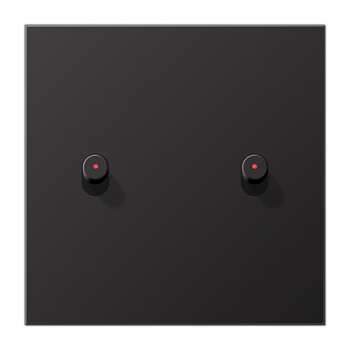 JUNG Центральная плата, 1 пост, 2 тумблера, цилиндр c окошком металл Dark серия LS AL12-5KODR01