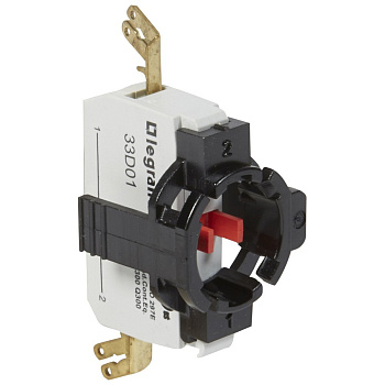 Legrand Osmoz Комплектующий блок для кнопок без подсв. с внешними клеммами Н.З. + 1-постовой монт. адаптер 023025