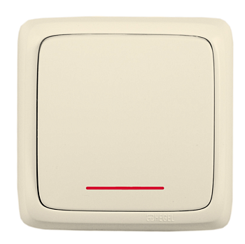 Hegel Альфа наруж Слоновая кость ВА10-114-01 Выключатель 1-клавишный с индикацией, с изол. пластиной