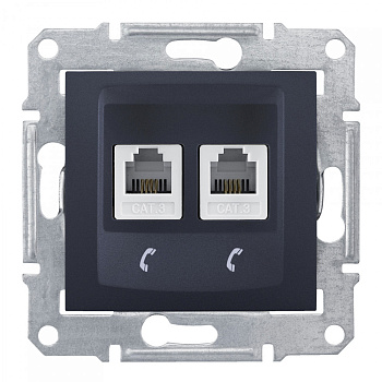 SE Sedna Графит Розетка ТЛФ 2-ая RJ11 SDN4201170