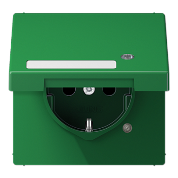 JUNG SCHUKO-розетка с крышкой, зелёный LS1520NAKLKOGN