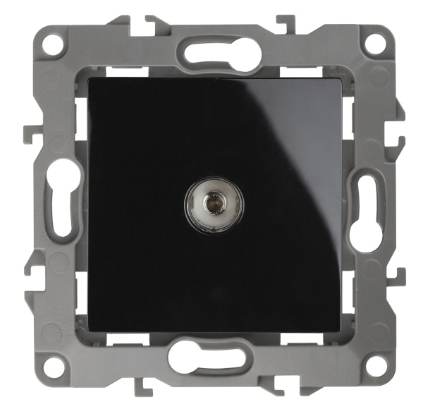 ЭРА 12-3101-06 Чёрный Розетка TV одиночная, IP20, 12