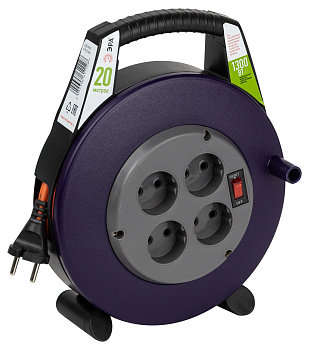 ЭРА Удлинитель силовой BPx-4-2x0,75-20m в закрытом корпусе без заземления с выключателем 4 розетки 20м ПВС 2x0,75мм2 6А