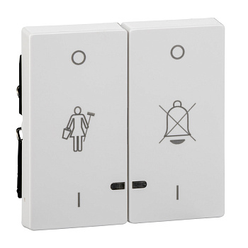 SE Merten SM Бел Актив Две Клавиши "перечеркнутый звонок", "горничная" с окошком для свет. индикации MTN3429-0325