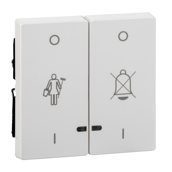 SE Merten SM Бел Актив Две Клавиши "перечеркнутый звонок", "горничная" с окошком для свет. индикации MTN3429-0325