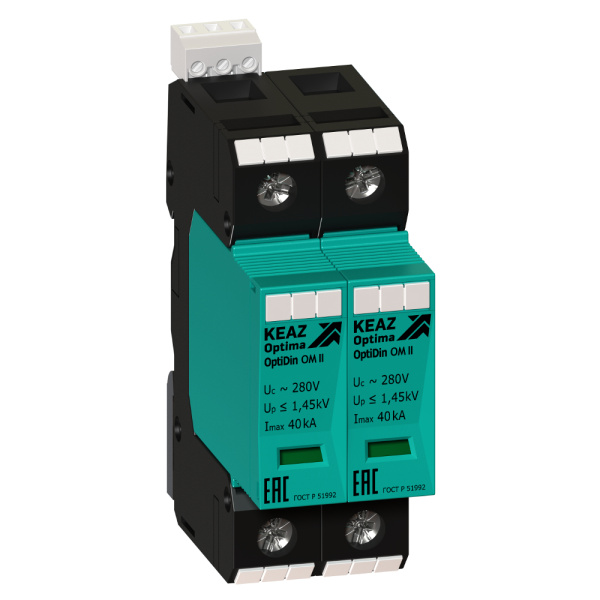 КЭАЗ Ограничитель импульсных перенапряжений (УЗИП) OptiDin OM-II-2-280/40/X