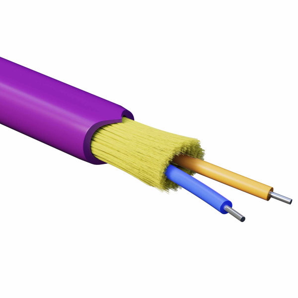 DKC Кабель волоконно-оптический, распределительный, арамидные упрочняющие нити, для внутренней прокладки, нг(А)-HF, 2 ОВ, категория OM4(G.651.1) плотн