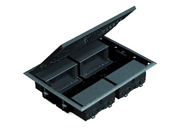 Simon Connect Серый Люк на 4 Cima-модуля 45х45 мм,горизонт.подключ., глуб. 69 мм SF400-1