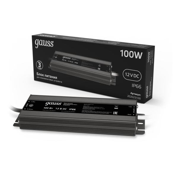 Купить Gauss Блок питания для светодиодной ленты пылевлагозащищенный 100W 12V IP66 5 202023100