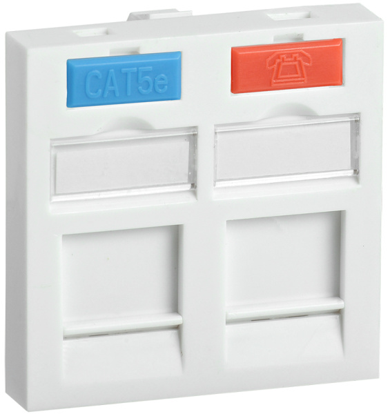 IEK ITK Вставка 45х45мм для 2 мод. Keystone Jack с маркером CS6-22M
