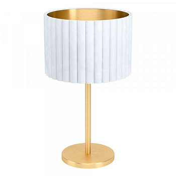 Eglo TAMARESCO Настольная лампа , 1x40W(E27), Ø300, H520, осн.Ø195, сталь, латунь брашир./бархат, белый, золото 39766